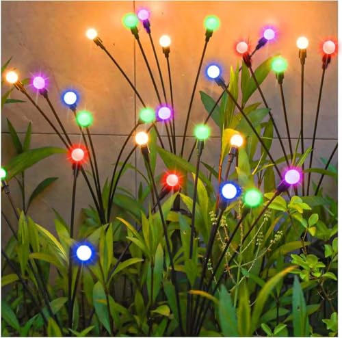 Lampes solaires de jardin oscillantes et étanches IP65 avec éclairage LED RVB autonome