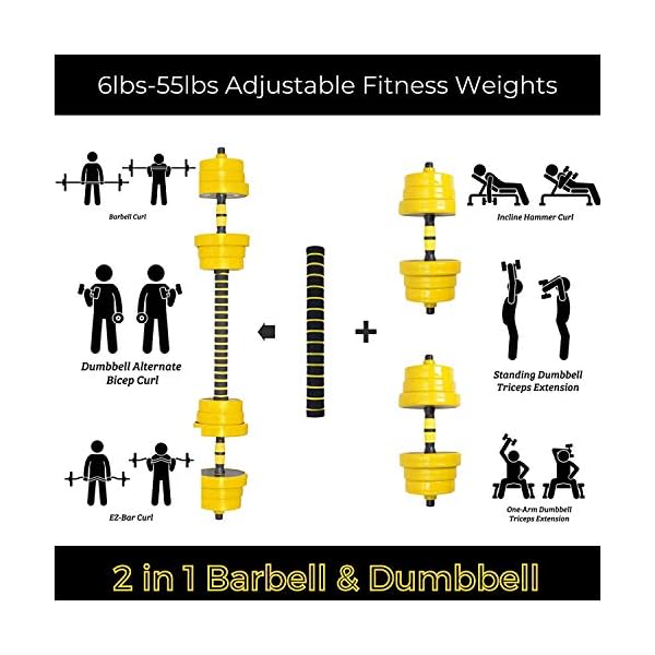 FUXION 44LB Adjustable Dumbbell Barbell Weight Pair - Image 4