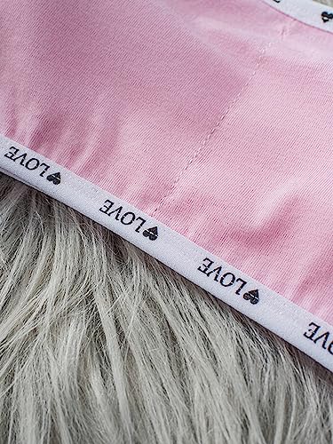 OYOANGLE Pacote com 4 sutiãs femininos com estampa gráfica de letras e alças finas sutiãs esportivos