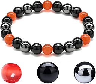 EUMENIDES Tiger's Eye Bracelets,CLASS A QUALITY,Tiger's Eye And Obsidian Magnet Bracelets, Sunshine, Self-Confidence, Release Anxiety, Stone