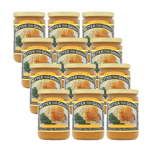 Better Than Gravy Roasted Chicken Gravy, with Perfect Blend of Herbs and Spices, 12 Ounce Jar (Pack of 12)