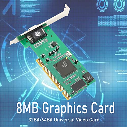 Image of Cuifati 8MB Graphics Card VGA PCI 32Bit for Server, Industrial Computer Multi-Display for Rage XL, 32Bit PCI VGA Video Card, 64Bit PCI-X Universal Video Card for Desktop Computers
