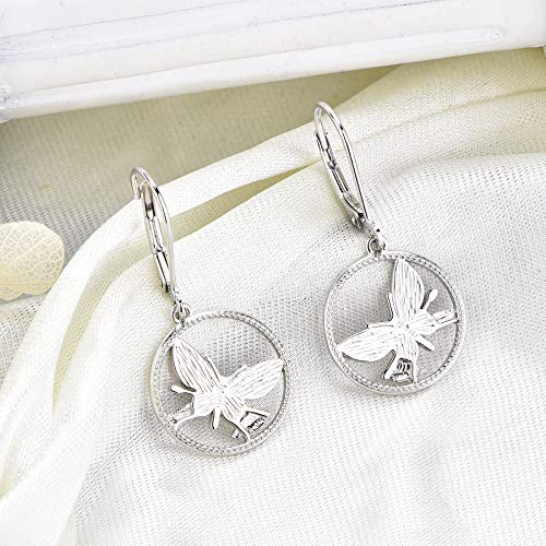 Jo Wisdom Butterfly Earrings,925 Sterling Silver Animal Leverback Dangle & Drop Earrings,Jewelry For Women #TOP3