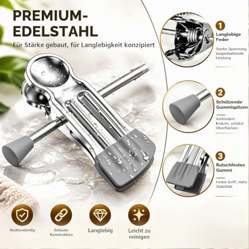 Hosenbügel aus Metall, 20 Stück Kleiderbügel Klammerbügel für Hosen Socken Röcke, 30cm Anti-Rutsch, Verchromt,Rockbügel mit Clips… – Ansicht 6