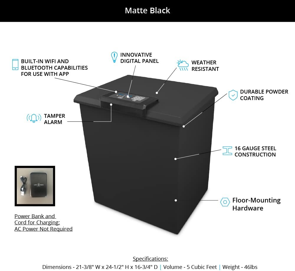 Loxx Boxx Smart Parcel Package Delivery Locker, LTE Cellular Mail Lock Box w/Wi-Fi and Bluetooth, Safe, Private Mailbox Locking Box for Deliveries, Large