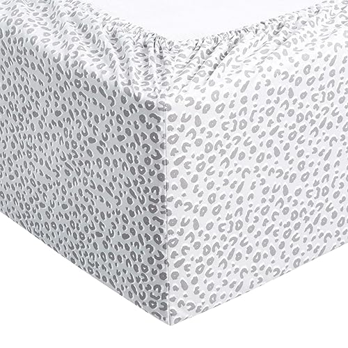 Image of Amazon Basics Lightweight Breathable Super Soft Microfiber 4-Piece Bed Sheet Set,Wrinkle Resistant with 14-inch Deep Pockets,Queen,Gray Cheetah,Printed,(Pack of 4)