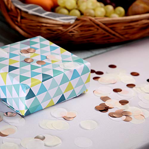 Image of TecUnite White Ivory Champagne Round Tissue Paper Table Confetti Dots for Wedding Birthday Party Decoration Arts Craft DIY Scrapbooking, 1.76 oz (2.5 cm)