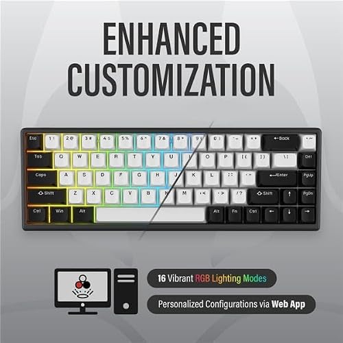 ARBITER Polar 65 - CNC Magnetic Gaming Keyboard w Rapid Trigger, Hall Effect Switches, CNC Aluminum Frame, Rapid Trigger, 65% Compact, Bright RGB, Dual-Shot PBT Keycaps - Ronin Red - Gin