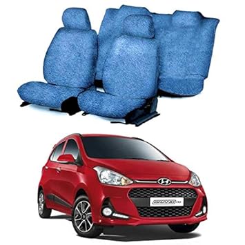 Chiefride Cotton Car Seat Cover for Hyundai Grand i10 (5 Seater) (Blue)