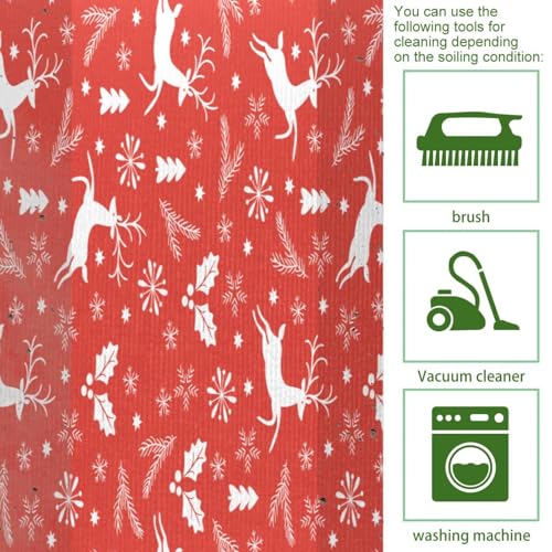 Alfombrillas de cocina para evitar resbalones con diseño de reno de Navidad set 5