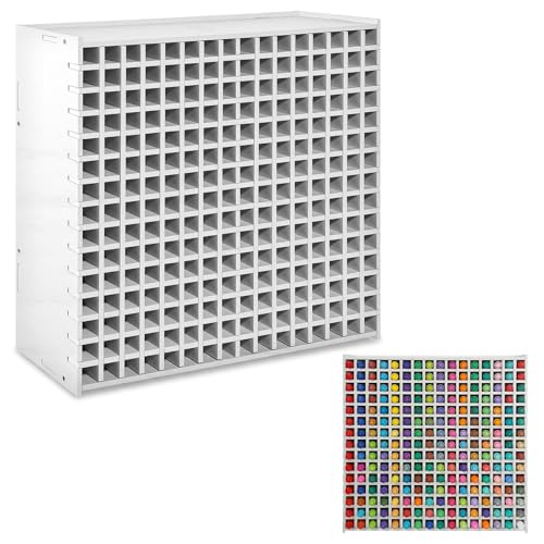 kenaeooe Marker Organizer 240-Slot Marker Holder Art Supply Storage Rack with Adjustable Dividers Desktop Pen Holder for Colored Pencils and Brushes White