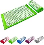 Good Times Akupressurmatte, Massagematte, Akupressur Set zur Entspannung, Akkupressur Matte für effektive Lockerung, Lösung von Verspannungen, Stressabbau – nach TCM (66x41x2cm, Grün)