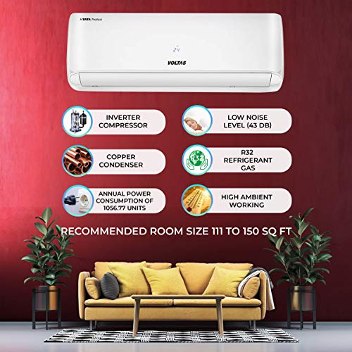 Image of Voltas 1.5 Ton 3 Star Dust Filter Split System AC (Copper, Inverter, 183V EZHD, White)