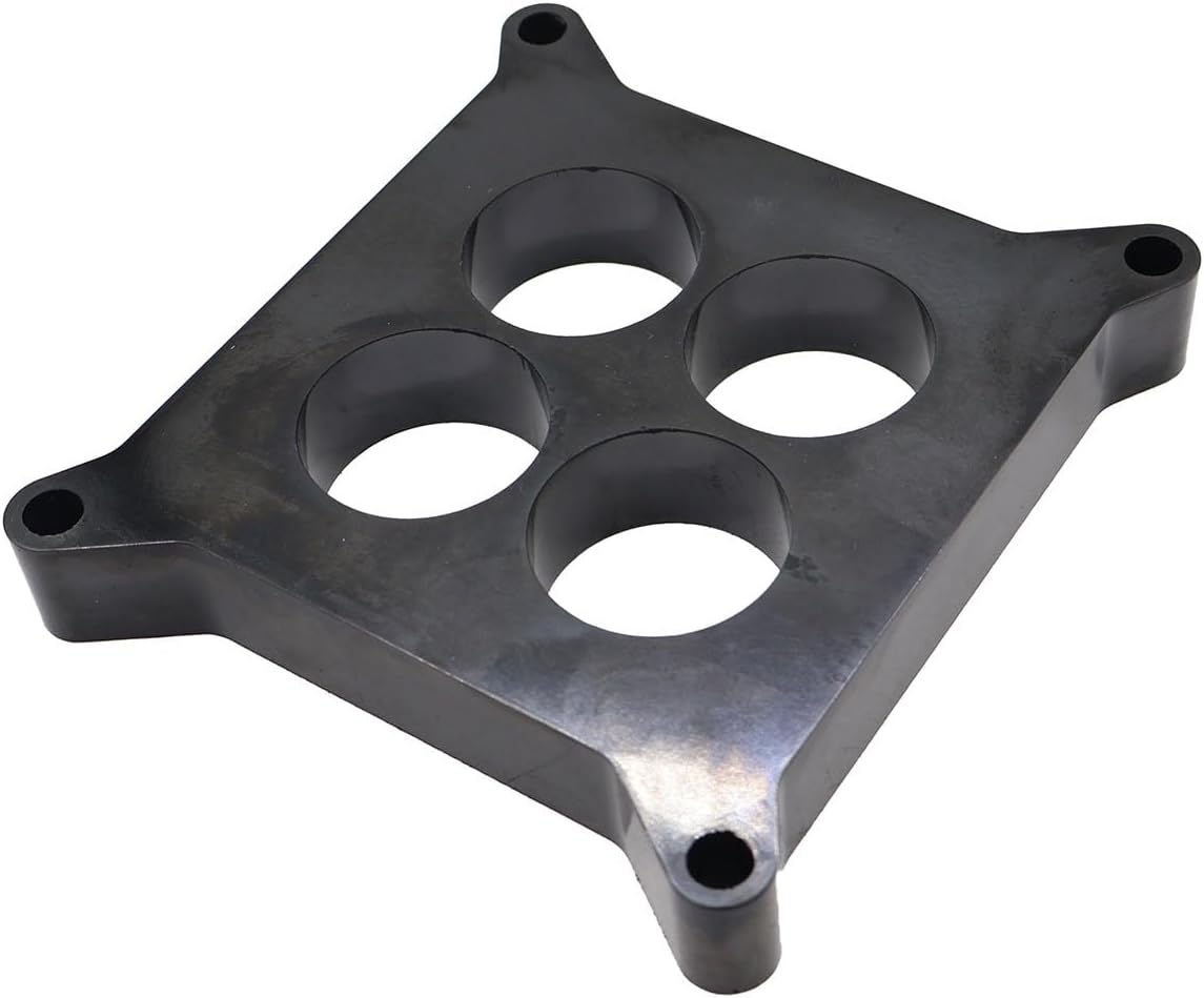 1" Tall Ported Phenolic Carburetor Spacer 4 Hole Compatible for SB 4150/4160 4bbl. SBC BBC Carb
