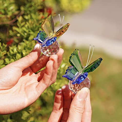 Zeershee 3D Christmas Tree Paperweights Crystal Ball And Crystal Butterfly Figurines #TOP6