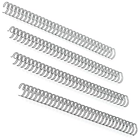HOUYEE 9/16 Inch Twin Loop Wire Binding Spines,120 Sheet Capacity,100 Pack, 3:1 Pitch, 32 Holes,for Letter Sized Paper,Black Color Cover