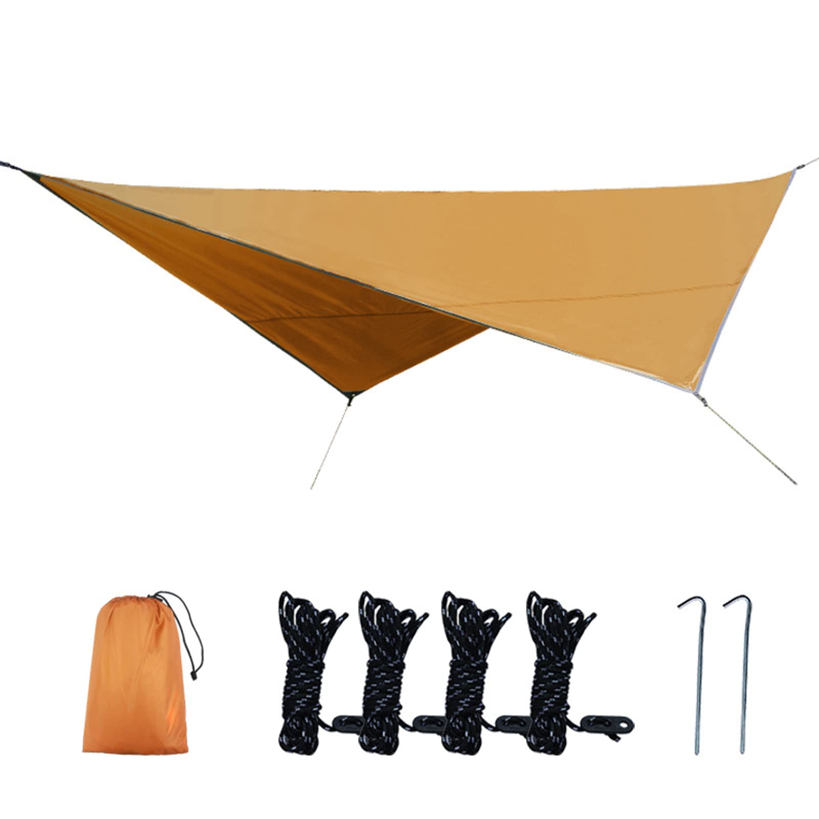 Zeltplanen Camping wasserdichte Tarp Sonnensegel Sonnenschutz Balkon, Anti-UV Schnee Regen Sonnen Schutz Strandzelt Leicht Und Kompakt Multifunktionales Für Wandern (Orange Rhombus)