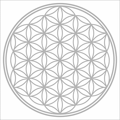 JINTORA Autocollant de Voiture - Fleur de l'arbre de la Vie - 99x99 mm - JDM - Die Cut - Voiture - vitre - Ordinateur Portable - fenêtre - Argent