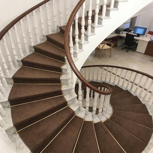 Brass Stair Runner Rods Set 40-36 Inch for Villa/Hotel/Museum, Includes 10pcs Holder Hardware for Securing Carpet Treads, Durable & Stylish Carpet Rods