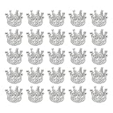 My Pretty Posh Princess Antiqued Crown Spacer Beads, 13mm, for Jewelry Making, Beadable Pens and Keychains (50 Count)