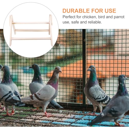 Soporte ejercicio entrenamiento de madera beige para conures y aves domésticas 4