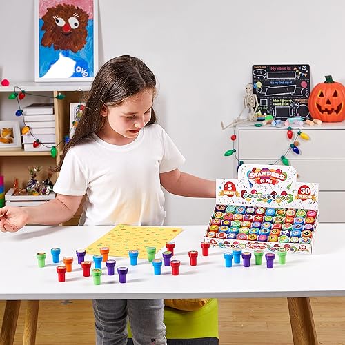 JOYIN 50 Pcs Assorted Stamps for Kids - Self-Ink Stamps with 50 Designs for Birthday Party Favor, Carnival Prizes, School Stampers, Goodie Bag, Classroom Treasure Box Toys (Zoo, Holiday Stampers) - image 8