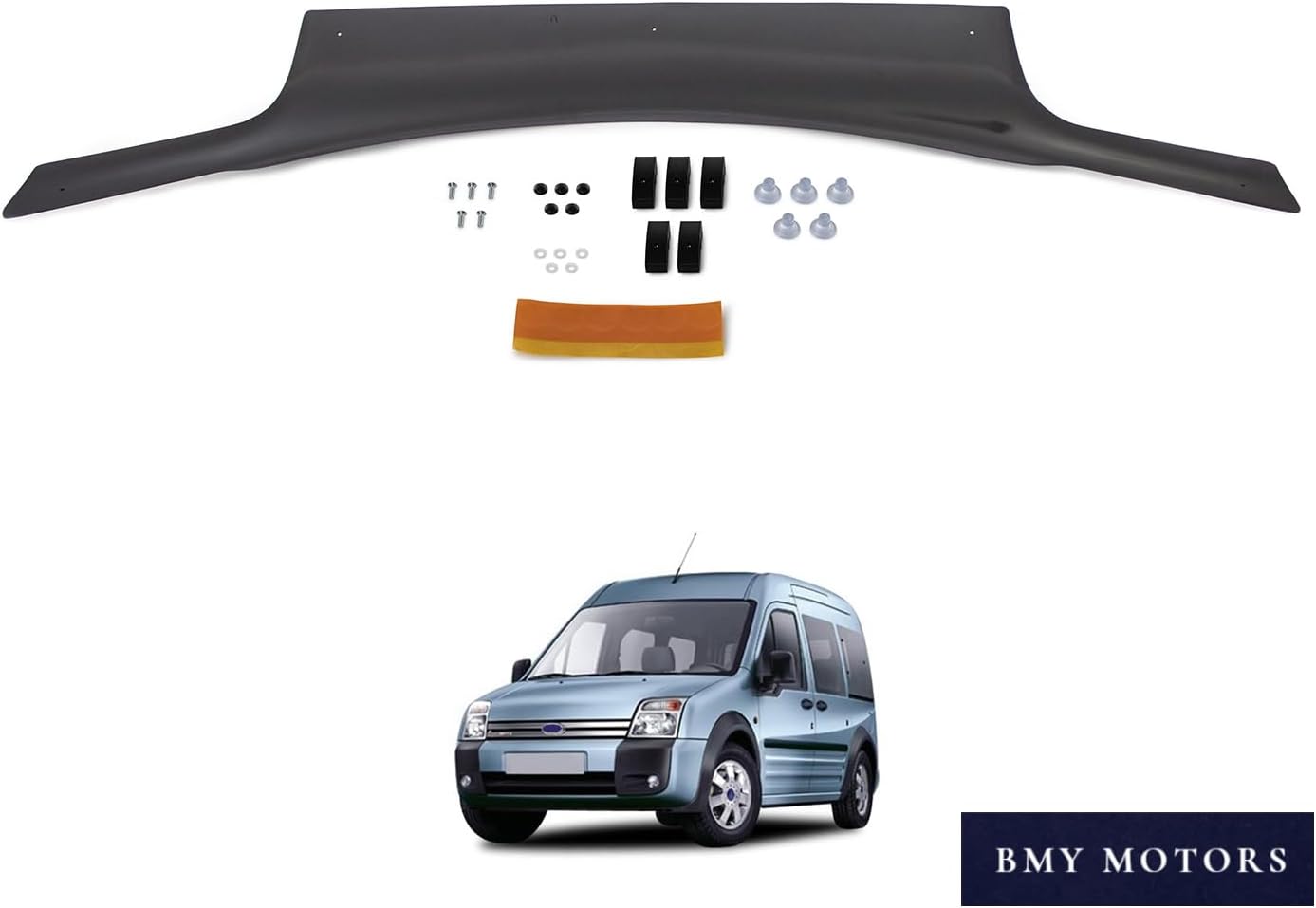 BMY Hood Deflector/Front Bug Shield Compatible for Ford Transit Connect 2002-2008 Hood Guard Bonnet Protector | Particles & Bug | Car Accessories