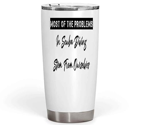 Appreciative Scuba Divers Gift, Ideal for -in-law on Any Occasion - Dive Gift Essential Large 20 Oz White Stainless Steel Fat Tumbler