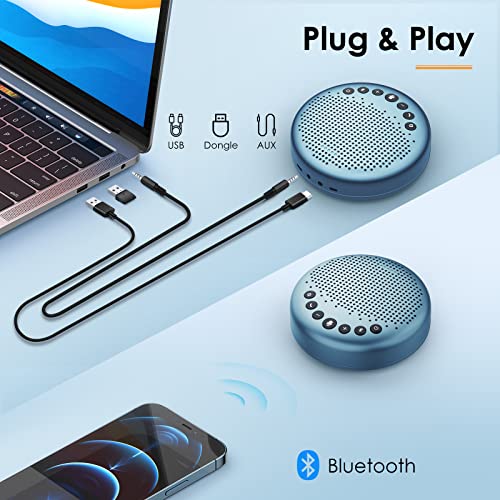 Emeet Bluetooth Speakerphone Luna Lite Conference Speaker, W/Enhanced Noise Reduction Algorithm, Daisy Chain, Usb Speakerphone For Home Office, 360° Voice Pickup For 8 People W/O Dongle #TOP6
