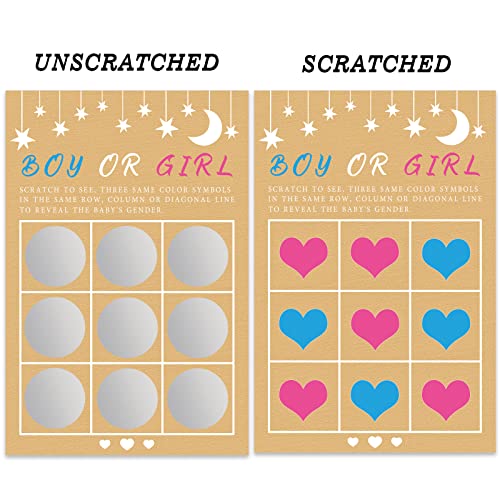 Its A Girl Tic Tac Toe Board Gender Reveal Scratch Off Scratcher Lottery Tickets Cards Double Sided Gender Announcement Cards Family Friends Baby Shower Game 25 Pack #TOP1