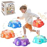 Balanciersteine für Kinder mit Licht und Musik, 5er Stapelbare Balance Steine Set, Rutschfeste Musik Balance Steine, Licht Gleichgewichtstrainer für Drinnen & Draußen Spiele für Kinder ab 2-6 Jahre