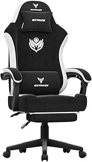 GXTRACE ゲーミングチェア ファブリック 椅子 オフィスチェア 幅広座面 オットマン付き 145度リクライニング パソコンチェア 快適な座り心地 パソコンチェア 通気性 デスクチェア (ブラック)