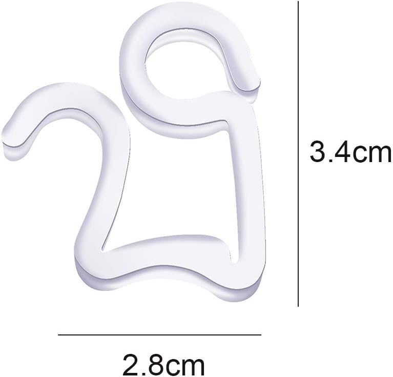 D&Y 50 Christmas Hooks for Mini Christmas Gutters, Plastic S Weatherproof and Square Clip Hooks for Outdoor Christmas Decorations
