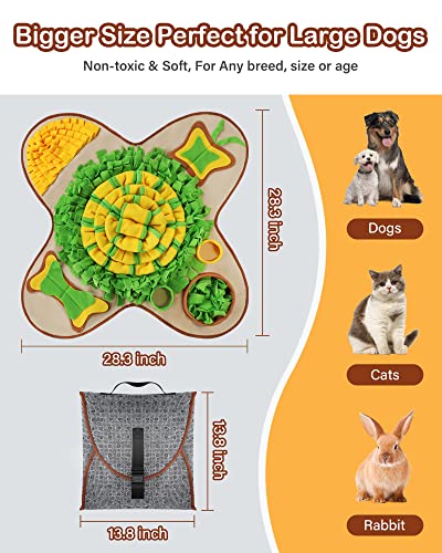 HOPET Snuffle Mat for Large Dogs, Slow Feeder Dog Puzzle Toys Interactive Sniff Feeding Training Mat for Puppy Treats Mind Game for Boredom and Stress Relief for Outdoor Indoor Small Medium Breed HOPET Snuffle Mat for Large Dogs, Slow Feeder Dog Puzzle Toys Interactive Sniff Feeding Training Mat for Puppy Treats Mind Game for Boredom and Stress Relief for Outdoor Indoor Small Medium Breed