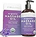 Organic Massage Oil with Lavender Scent (8 fl. oz.) - Non-Greasy Lavender Body Oil for Couples, Perfect for Relaxation, USDA Organic Massage Oil for Massage Therapy