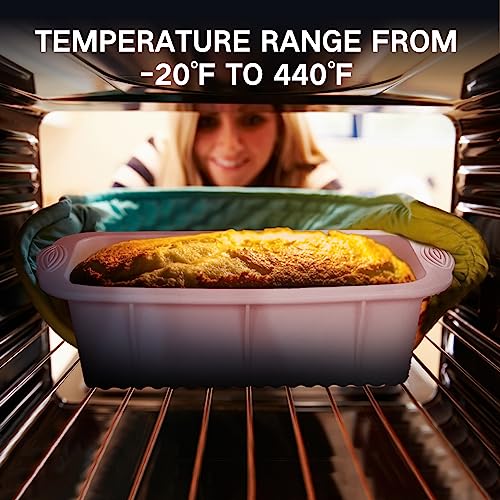 Nezart Silicone Bread Loaf Pans, Nonstick Silicone Baking Mold For Fridge Oven Toaster, Silicone Loaf Mold For Homemade Loaf Bread Toast Meatloaf Fondant Cake, Easy Clean(Pink) #TOP4
