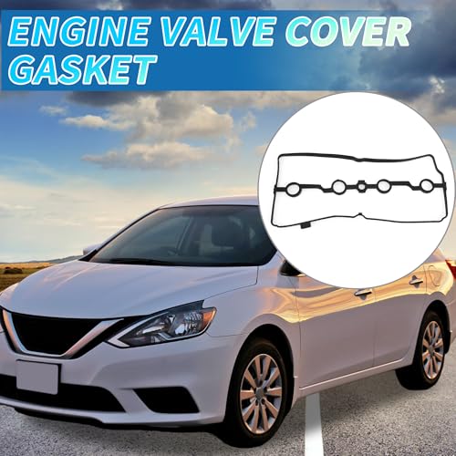 Image of Valve Cover Gasket No.13270EN200 Cylinder Head Valve Seal Gasket for Nissan Altima 2019-2020 for Nissan Rogue 2017-2019 for Nissan NV200 2013-2020 Black Rocker Cover Gasket