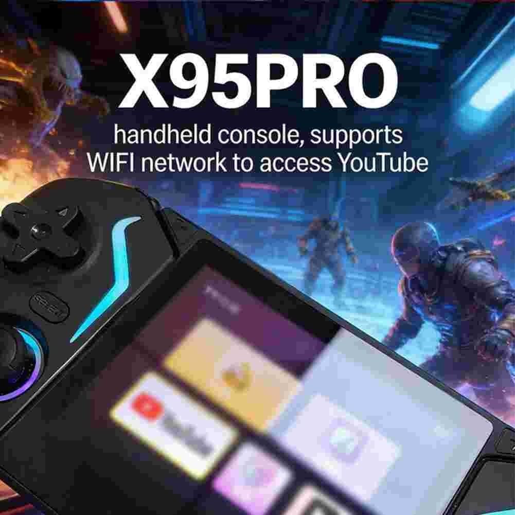 X95pro Console portable rétro avec plus de 20 000 jeux intégrés Écran IPS 3,5" Batterie 3000 mAh et stockage extensible jusqu'à 256 Go (Noir)