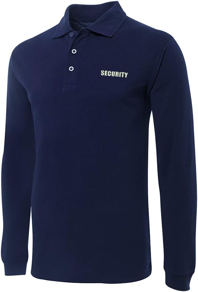 Mens Security Embroidery Long Sleeve Polo Shirts Embroidered Shirts