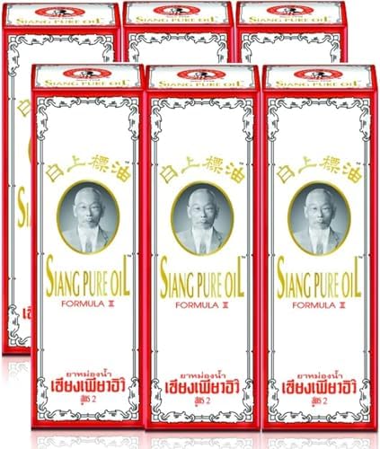 Siang Pure Oil Formula II White Peppermint Menthol Oil, 25ml, Pack of 6