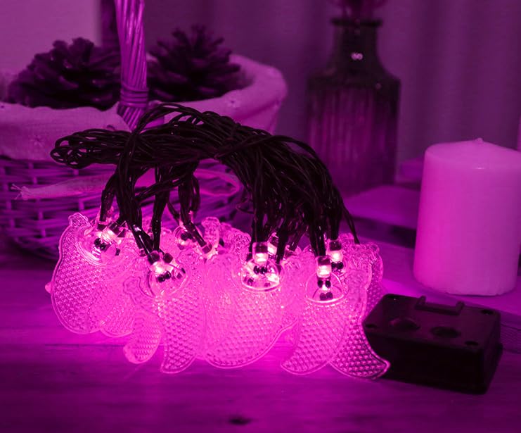Guirnalda de luces solares fantasmas para exteriores, 32 m, 300 LED, guirnalda de luces solares de fantasma, impermeable, 8 modos para jardín y patio (rosa)