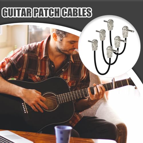 Cables patch pour pedales de guitare 15 cm : cordon coude stereo basse et scene