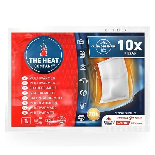 The Heat Company Calentador Multi - 10 Piezas - Extra CÁLIDO - Calentador de Transporte sin Superficie Adhesiva - Calentador Cuerpo - 20 Horas de Calor confiable - Activado por Aire - Puro Natural