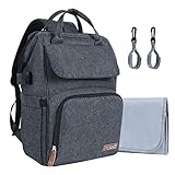 [12 bolsillos multifuncionales para un almacenamiento espacioso y amplio] - La mochila para bolsas de pañales MCGMITT (16 cm * 41 cm * 26 cm) diseñada con una estructura interior bien organizada, como un organizador de pañales acolchado, bolsillos para botellas con aislamiento de altura de 21 cm, bolsillos para bancos eléctricos con puerto de carga USB , bolsillos delanteros / traseros, bolsillos laterales externos, bolsillo de paño húmedo separado, bolsillo de toallitas / toallitas dedicado. To