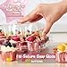 Hlukana (24 Pack x 15 Sets) Mini Cupcake Containers with 375 Pack Cupcakes Liners, Plastic Cupcake Holder, Stackable Mini Cupcake Boxes Carrier, Clear Disposable Cupcake Trays, High Dome - MINI SIZE