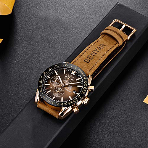 Reloj BENYAR para Hombre, cronógrafo para Hombre, Movimiento de Cuarzo, Reloj Deportivo de Negocios a la Moda… - Imagen 3