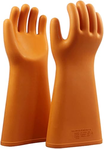 gotosee Guantes aisladores de voltaje de goma anaranjados de la clase 25KV de la ropa de la seguridad, voltaje máximo 21750V AC32625V DC del uso