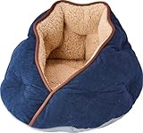 ペティオ (Petio) 犬猫用ベッド あったかくつろぎベッド 包み込みドーム ネイビーブルー