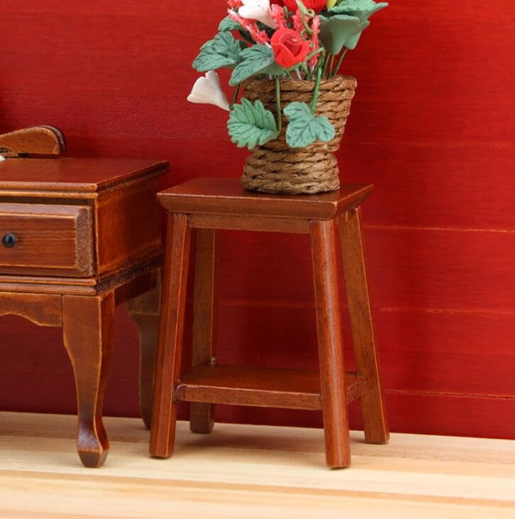 Muebles de madera en miniatura escala 1:12 para mesa de salón mini 4