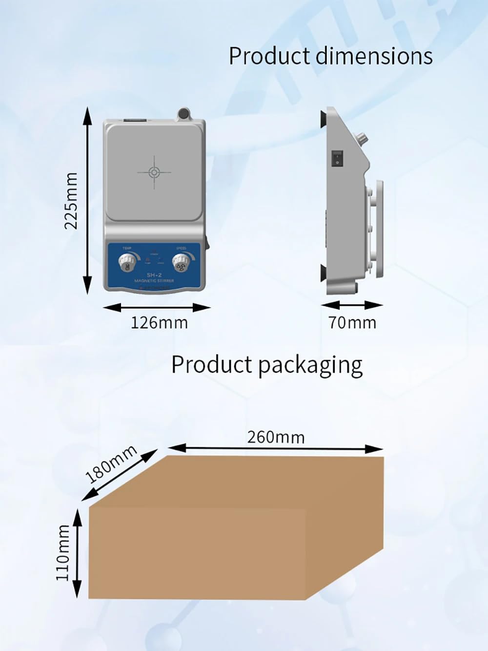 Agitatore Magnetico, Velocità Regolabile, Miscelatore per Riscaldamento Verticale Elettrico da Laboratorio, Agitatore da Tavolo